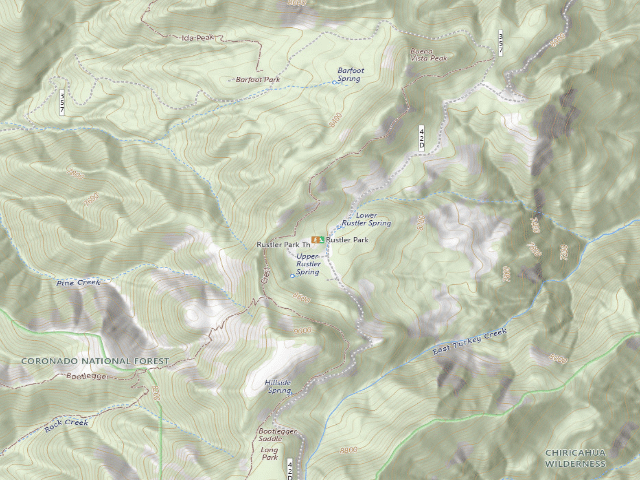 USGS topographic map of Rustler Park