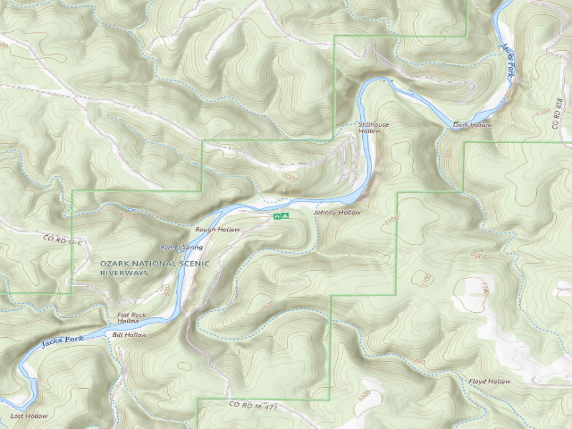 USGS topographic map of Rymers Campground