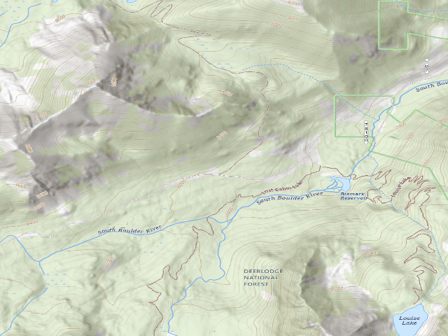 USGS topographic map of S Boulder 107-041