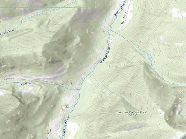 USGS topographic map of S Boulder 107-054