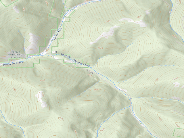 USGS topographic map of S. Fk Poorman Crk Rd 4134-005