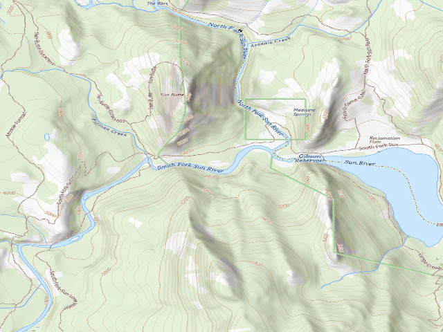 USGS topographic map of S Fk Sun 001