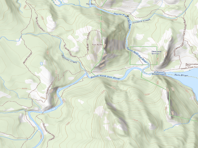 USGS topographic map of S Fk Sun 002