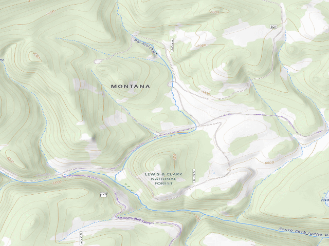 USGS topographic map of S. Fork Judith Rd 487-1