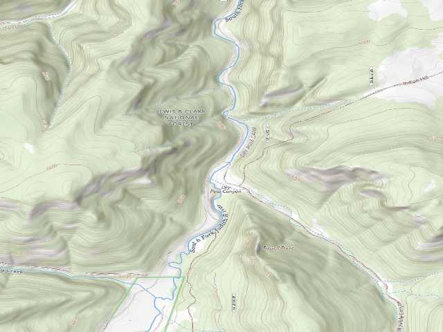 USGS topographic map of S Fork Judith Rd 487-10