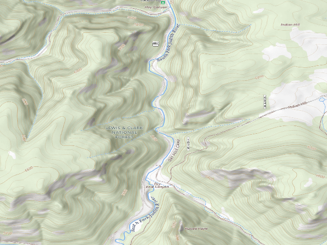 USGS topographic map of S Fork Judith Rd 487-11