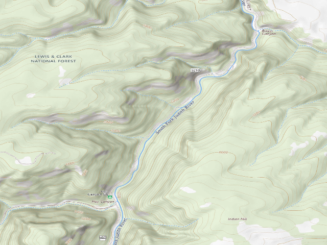 USGS topographic map of S Fork Judith Rd 487-118