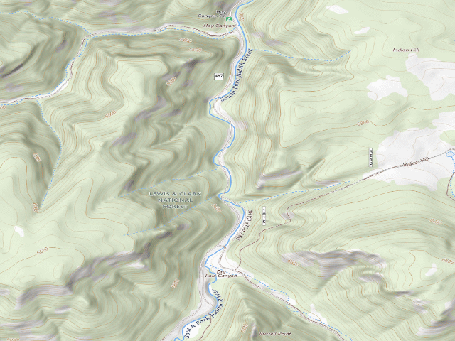 USGS topographic map of S Fork Judith Rd 487-12