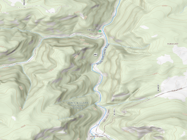 USGS topographic map of S Fork Judith Rd 487-14