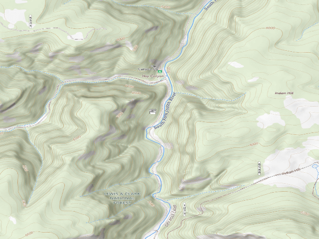 USGS topographic map of S Fork Judith Rd 487-15