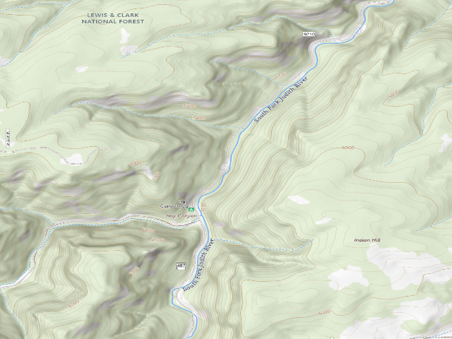 USGS topographic map of S Fork Judith Rd 487-16