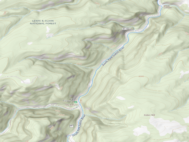 USGS topographic map of S Fork Judith Rd 487-17