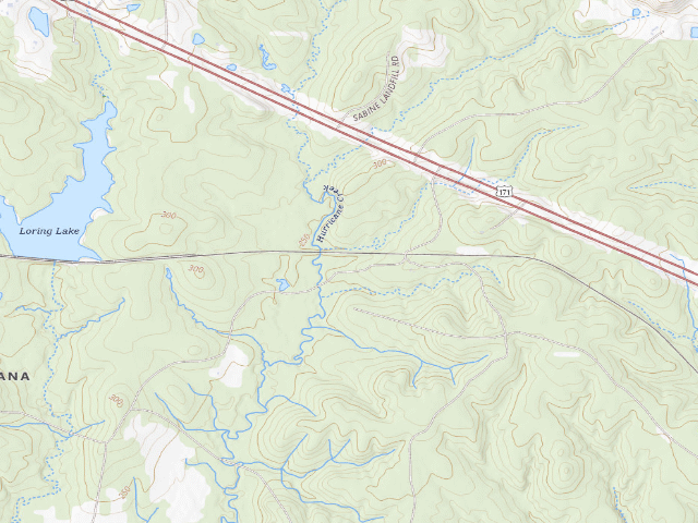 USGS topographic map of Sabine WMA primitive camping area 1