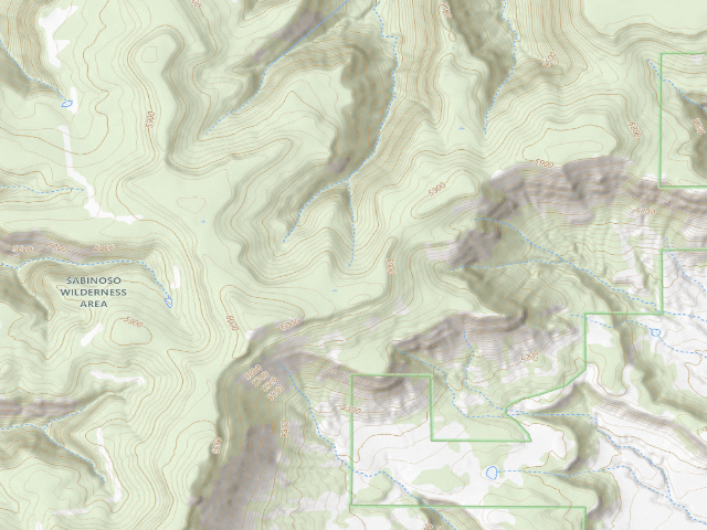 USGS topographic map of Sabinoso Wilderness Area