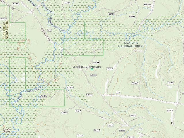 USGS topographic map of Saddle Bayou Hunter Camp