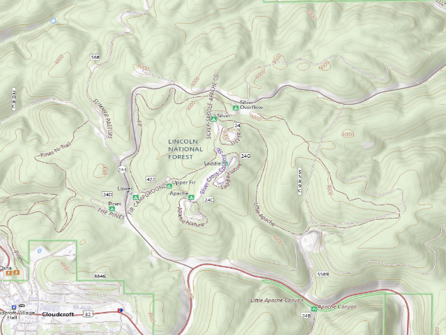 USGS topographic map of Saddle Campground