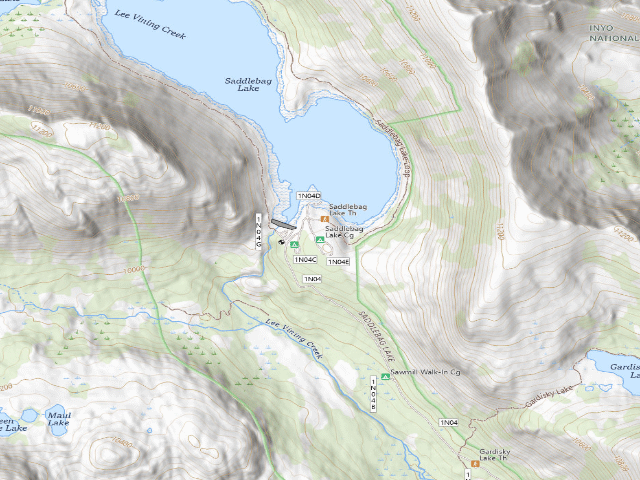 USGS topographic map of Saddlebag Lake Cg
