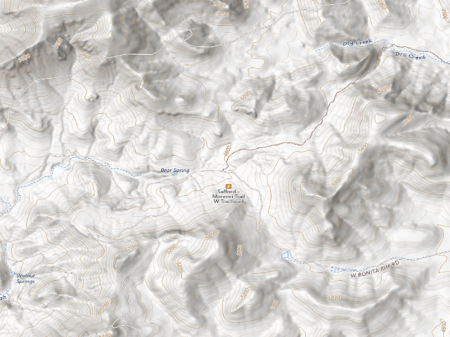 USGS topographic map of Safford-Morenci Trail