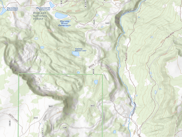 USGS topographic map of Salina Reservoir CUA Dispersed