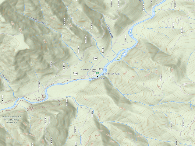 USGS topographic map of Salmon Creek Falls