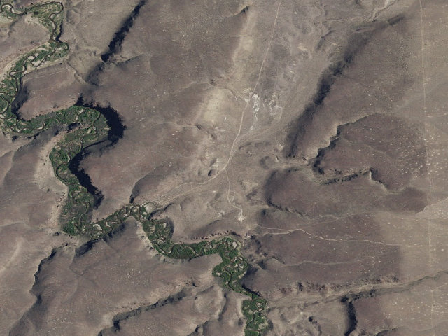 Aerial image of Salmon Falls Creek Reservoir