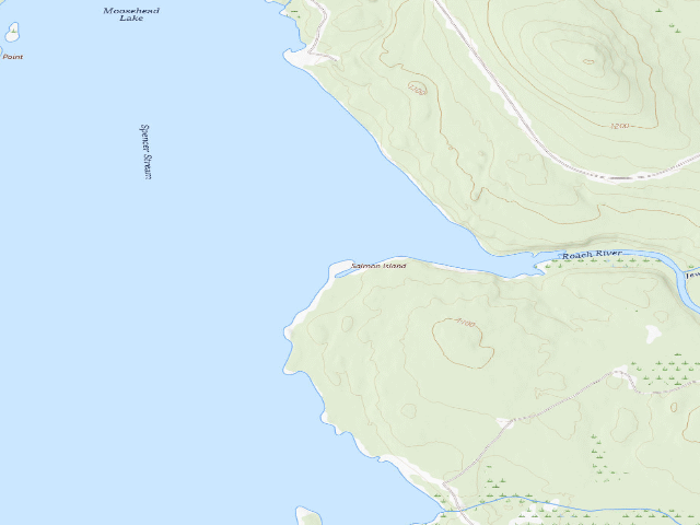 USGS topographic map of Salmon Island (Moosehead Lake Shoreline Public Land)