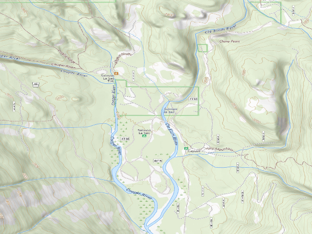 USGS topographic map of Salmon La Sac Campground