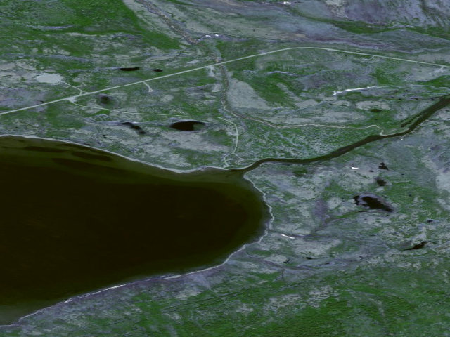Aerial image of Salmon Lake Campground (Nome-Kougarok Road)