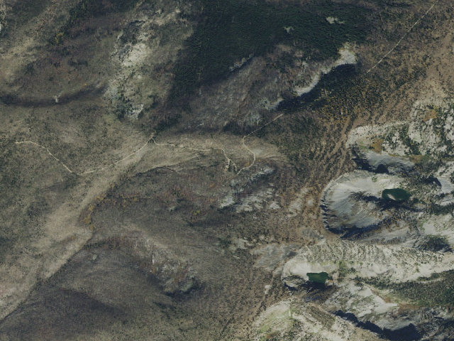 Aerial image of Salmon Mt Base Camp