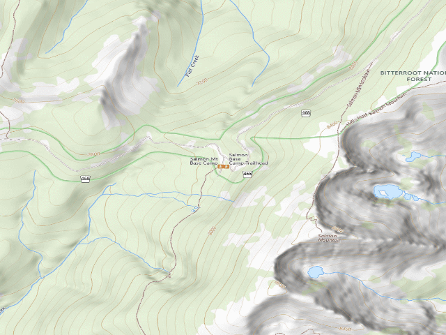 USGS topographic map of Salmon Mt Base Camp