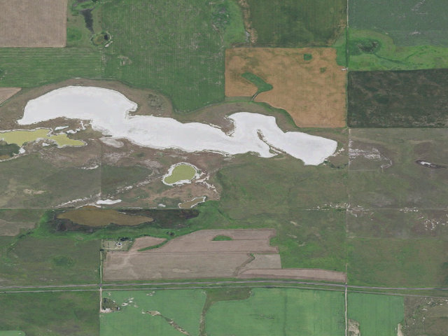 Aerial image of Salt Flats WMA (Divide County)