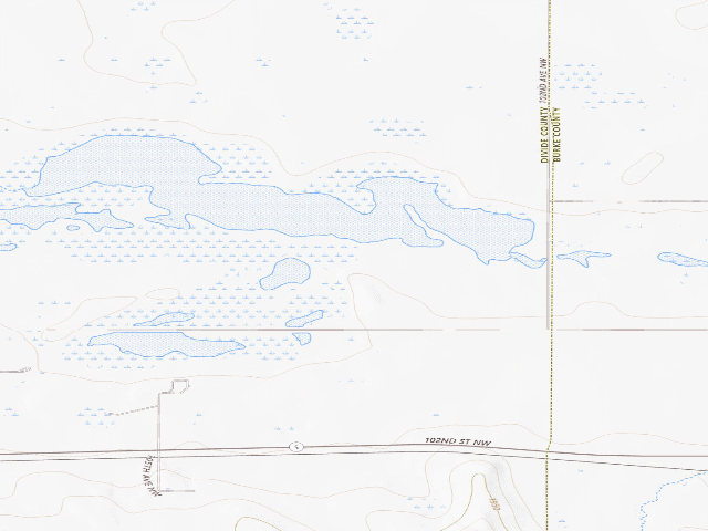 USGS topographic map of Salt Flats WMA (Divide County)