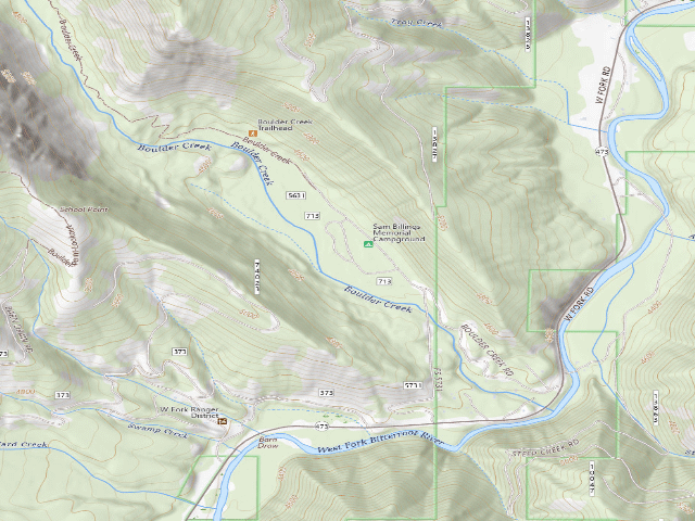 USGS topographic map of Sam Billings Memorial Campground