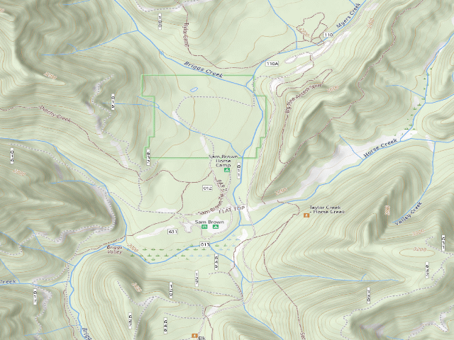 USGS topographic map of Sam Brown Horse Camp
