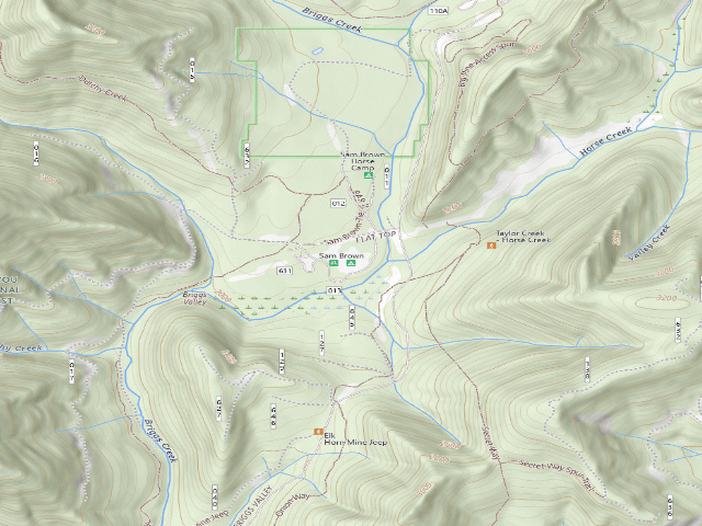 USGS topographic map of Sam Brown