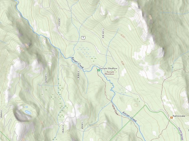 USGS topographic map of Sample Meadow Campground