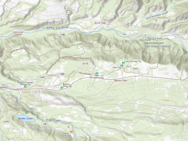 USGS topographic map of San Gorgonio Campground