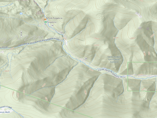 USGS topographic map of San Isabel National Forest