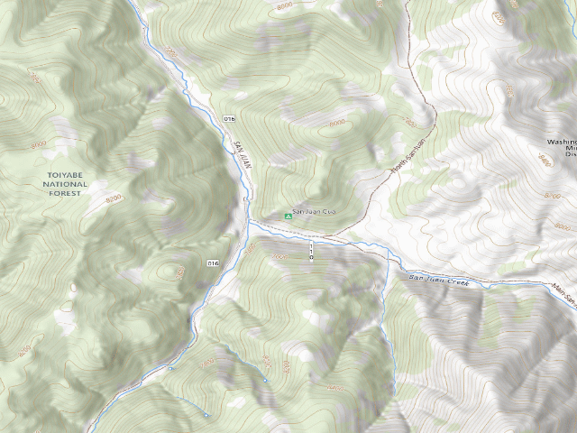 USGS topographic map of San Juan Campground
