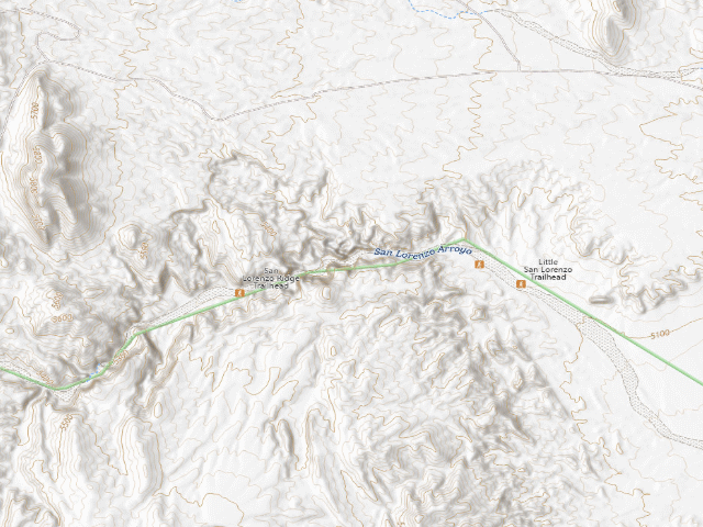 USGS topographic map of San Lorenzo Canyon