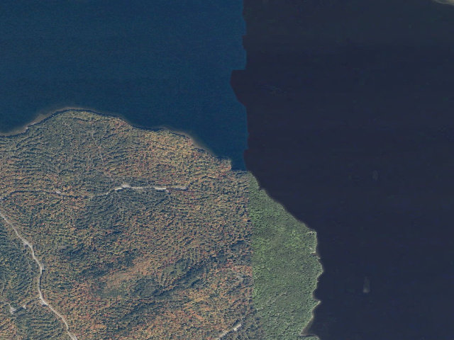 Aerial image of Sand Cove (Moosehead Lake Shoreline Public Land)