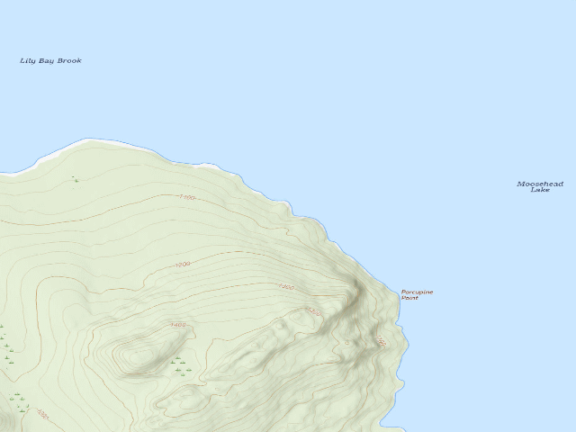 USGS topographic map of Sand Cove (Moosehead Lake Shoreline Public Land)