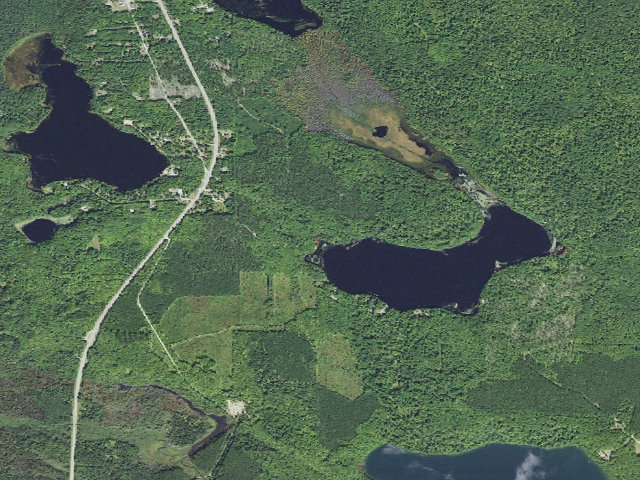 Aerial image of Sand Lake Campsite