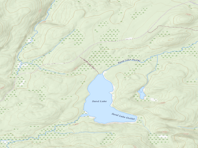 USGS topographic map of Sand Lake (Ferris Lake Wild Forest)