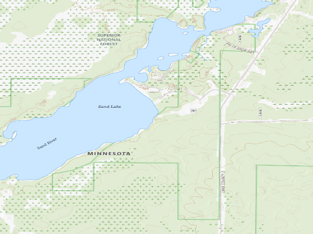 USGS topographic map of Sand Lake Sites 1 And 2