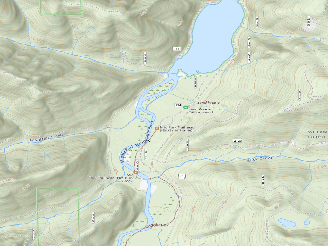 USGS topographic map of Sand Prairie Campground