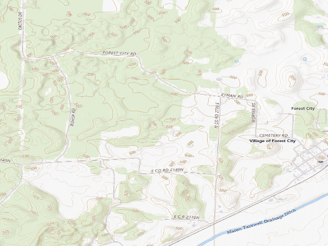 USGS topographic map of Sand Ridge State Forest - Backcountry Site 12