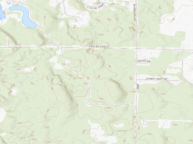 USGS topographic map of Sand Ridge State Forest - Backcountry Site 2