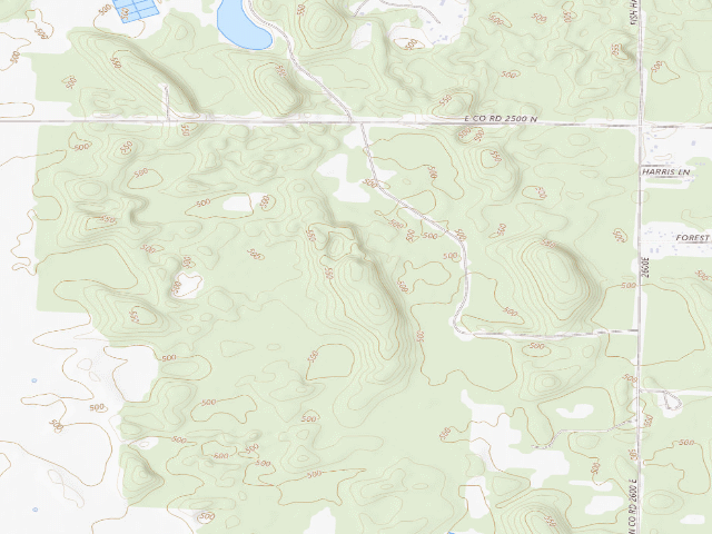 USGS topographic map of Sand Ridge State Forest - Backcountry Site 3