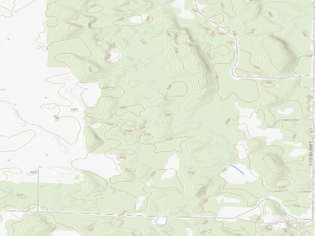 USGS topographic map of Sand Ridge State Forest - Backcountry Site 4